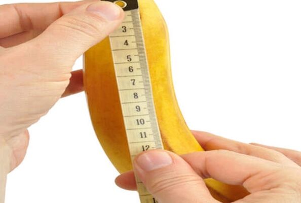 het meten van een banaan simuleert het meten van een vergrote penis